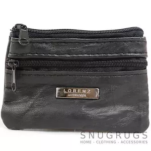 Ladies / Womens Small Soft Nappa Leather Money / Coin Purse with Keyring - Picture 1 of 2