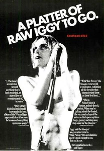 1973 Iggy & The Stooges" "Raw Power" Album Release Industry Promo Reprint Ad - Picture 1 of 1