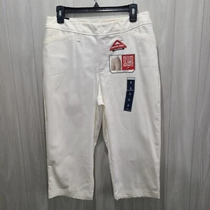 St. John's Bay Women's Stretch Tummy Control Capri Size 12 NWT White - Picture 1 of 9