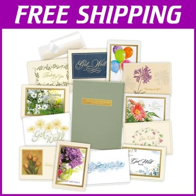 Deluxe Get Well Greeting Cards Collection - 35 Assorted Foil-Stamped Cards - Image 1 of 4