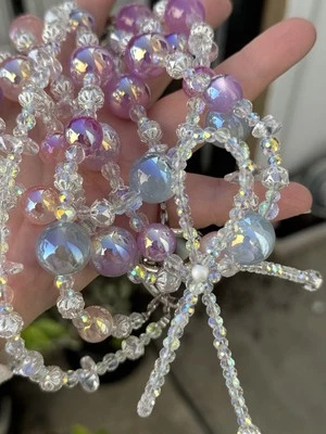 [¡Cambia de color bajo el sol!] Correa cruzada con cuentas Clip & Go para teléfono celular, cordón Foto 1 de 4