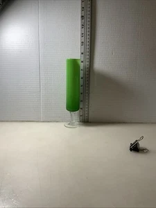 8” Green Cased Glass Footed Vase W/white Interior - Picture 1 of 4