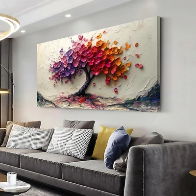 Arte de pared árbol de la vida árbol de cerezo en flor lienzo pintura al óleo impresión arte moderno... Foto 1 de 4