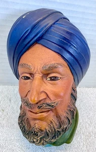 Raro - Máscara de pared vintage Bossons "Sikh" Chalkware ¡está en buen estado! - Imagen 1 de 4