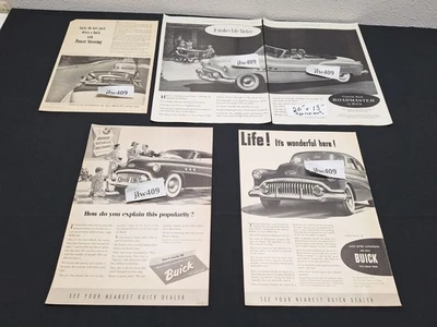 4 Vintage 1952 BUICK ADS Original Print Ad Literature Convertible - Image 1 of 4