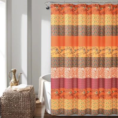 Cortina de ducha Lush Decor Royal Empire mandarina 72" x 72" Foto 1 de 4