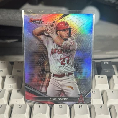 2022 Bowman's Best Mike Trout #14 Rainbow Los Angeles Angels - Image 1 of 2