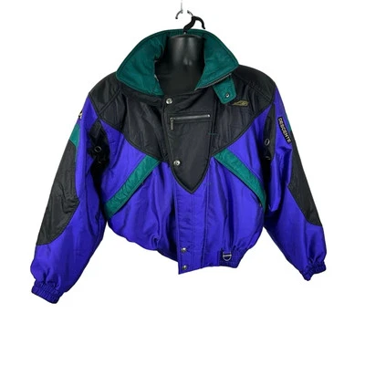 Vintage Descente Colorblock Packable Hood Ski Jacket Size Large 80's 90's Y2K - Image 1 of 4