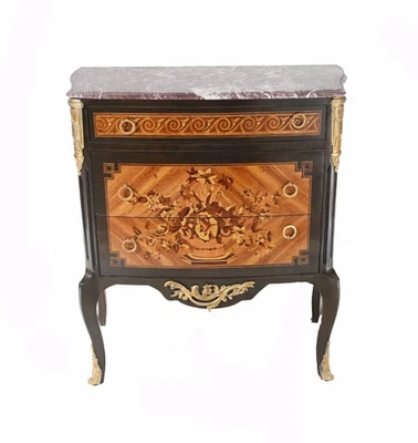 Cómoda francesa Luis XVI cajones con incrustaciones Foto 1 de 4