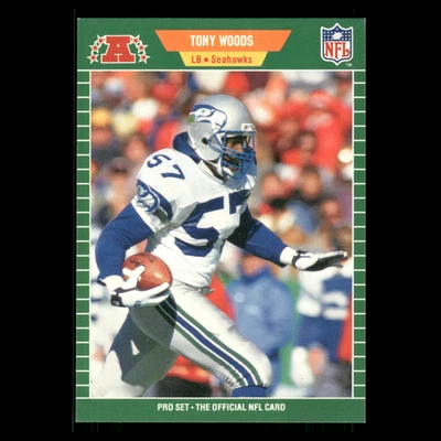 Tony Woods #406 1989 Pro Set Seattle Seahawks Football Card NFL - Image 1 of 3