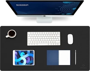 Small Office Leather Desk Mat, Mouse and Keyboard Pad, Computer and Laptop Mat. - Picture 1 of 6