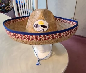 CORONA EXTRA BEER STRAW SOMBRERO 21" HAT OFFICIALLY LICENSED NEW - Picture 1 of 5