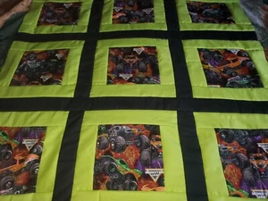 MONSTER TRUCKS BABY QUILT - Picture 1 of 4