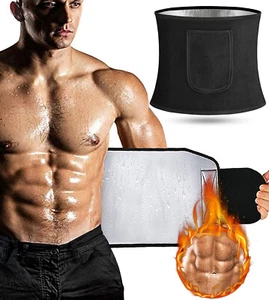 Women Men Suana Sweat Waist Trimmer Belt Exercise Band Workout Belt With Pocket - Picture 1 of 16