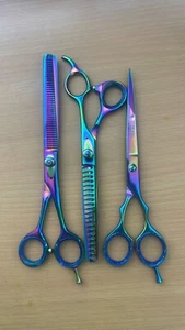 7.5'' Professional PET DOG Grooming Scissors Cutting & Thinning & Curved Shears - Picture 1 of 5