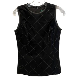 Lauren Ralph Lauren Wool Sleeveless Tank Black Zipper Size 2 - Picture 1 of 7