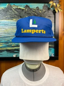 Lamperts Lumber Hardware Store Tools Blue SnapBack Trucker Hat Baseball Brimmed - Picture 1 of 8