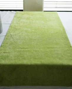PROFLAX Tischläufer 2er Set grün Nicki samtweich 50x140 Tischdecke - Bild 1 von 4
