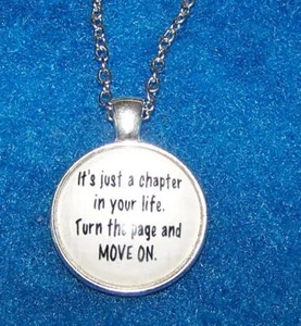 Silber 20" Halskette ZITAT WORT LEBEN LEBEN Edelstein Anhänger Charm weiblich kostenlose BOX - Bild 1 von 8