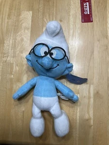 2011 Nanco Brainy Smurf Plush Stuffed Animal Toy 13 Inches NOS Collectab - Picture 1 of 6