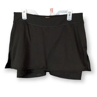 Falda corta de tenis para mujer negra talla grande falda atlética dividida lateral 33x7,5 de Lucy Foto 1 de 4