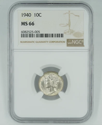 1940 NGC MS66 Mercury Dime 10C Cover
