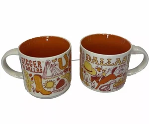 Set of 2 Starbucks Dallas Texas Been There Series Coffee Mugs 2021 Edition Cups - Picture 1 of 11
