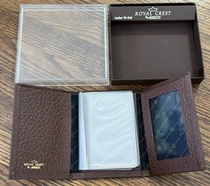NOS Vintage ROYAL CREST by AMITY Leather Tri-Fold Men’s Wallet Brown - Picture 1 of 3