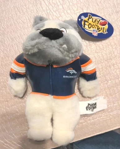 Denver Broncos Football Nanco Plush Bulldog Stuffed Animal NFL 1998 Dog 9" Cover