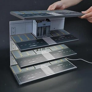 1:64 Scale Parking Lot Display Case with Lights Four Decks Container for - Picture 1 of 4