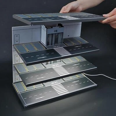 1:64 Scale Parking Lot Display Case with Lights Four Decks Container for - Image 1 of 4
