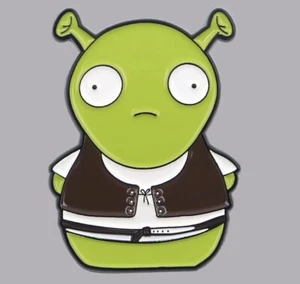 Kuchi Kopi Shrek Metal Enamel Pin Badge Bobs Burgers Louise Belcher - Picture 1 of 2