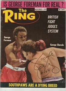 THE RING MAGAZINE GEORGE FOREMAN-GEORGE CHUVALO AUTOGRAPHED COVER NOVEMBER 1970 - Picture 1 of 4