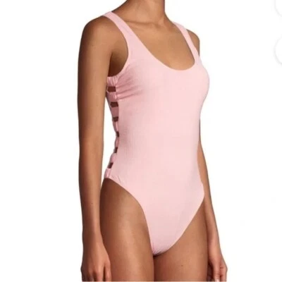 Biquíni Juicy Couture One Piece listra coral novo com etiquetas - Imagem 1 de 4