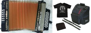 Hohner Corona II Classic FBE Black Accordion Negro Acordeon +GigBag/Straps/Shirt - Picture 1 of 10