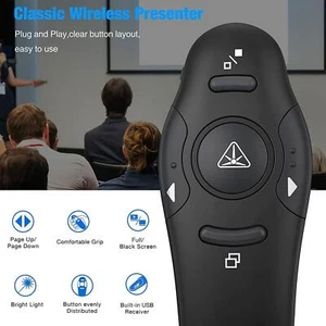 2.4GHz USB Wireless Powerpoint PP Clicker Presenter E4O3 E2E6 Presenter F9I4 - Zdjęcie 1 z 11