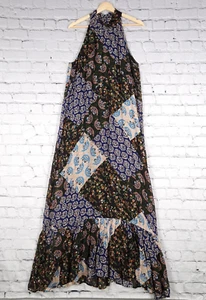 Maeve Anthropologie Maxi Dress Womens Medium Halter Paisley Patchwork Katrina - Picture 1 of 21