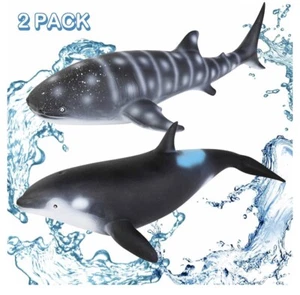 2 Piezas Inflable Ballena Tiburón y Ballena Asesina Piscina Playa Agua Niños Jugar Juguetes - Imagen 1 de 5