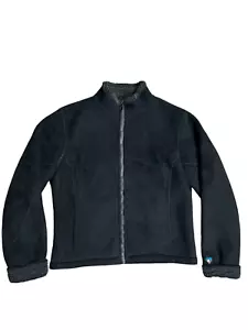 Kuhl Womens Alf Sherpa Micro Shearling Full-Zip Faux Suede Jacket Black Sz M - Picture 1 of 12