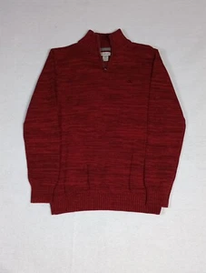 Calvin Klein Jeans Sweater Boys XL 18/20 Red/Black Striated 1/4 Zip Preppy New - Picture 1 of 8