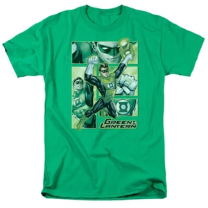 Green Lantern Green Lantern Panels T Shirt Mens Licensed DC Comics Kelly Green - Picture 1 of 2