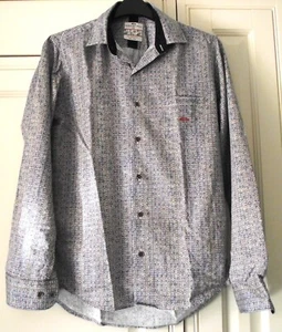 Dario Beltran - Mens Long Sleeve Shirt - Square Pattern - Size 40/15.75 - NEW - Picture 1 of 5