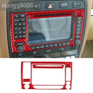 4×Red Carbon Fiber GPS Navigation Panel Trim For Porsche Cayenne Sport 2003-2010 - Picture 1 of 9