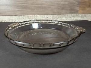 Vintage Pyrex Deep Dish Pie Plate 9 1/2" Fluted Rim Tab Handles Clear Glass #229 - Picture 1 of 7