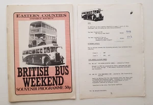 RARE 1982 BRITISH BUS WEEKEND Norwich Eastern Counties Omnibus Society Programme - Bild 1 von 2