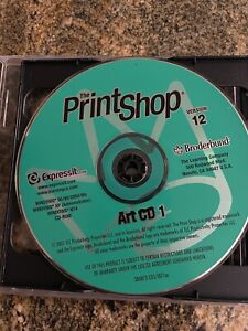 Vintage 2001 Broderbund Print Shop Teal V 12 - Win 95 98 2000 ME XP NT Art CD 1
