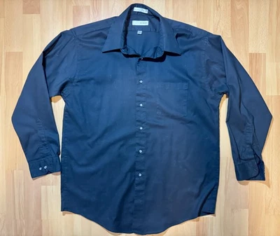 John Henry Shirt Mens Extra Large Black Button Up Long Sleeve Pocket Classic - Image 1 of 4
