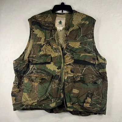 Northwest Territory Camo Hunting Fishing Vest Men's XL Woodland Plus Pockets - Image 1 of 4