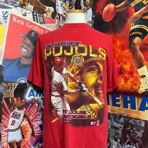 Vintage Y2K St. Louis Cardinals Albert Pujols MLB CSA Coin Baseball Tee Sz Large - Picture 1 of 8