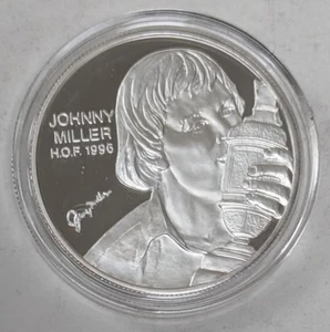 1996 Johnny Miller PGA Tour World Golf Hall Of Fame 1oz .999 Fine Silver Round - Picture 1 of 4